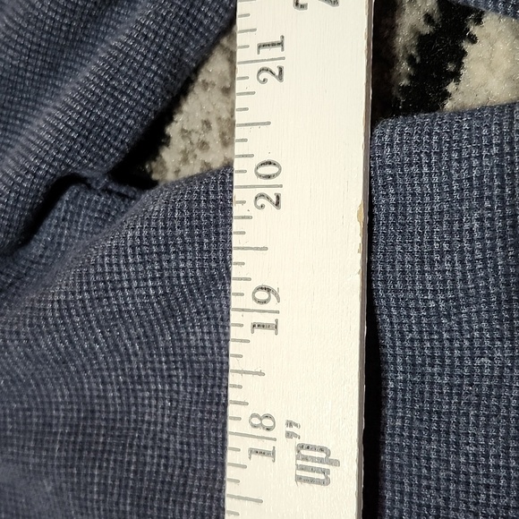 HARLEY DAVIDSON HENLEY THERMAL EMBROIDERED BAR & SHIELD BLUE LONG SLEEVE SHIRT - Picture 9 of 14